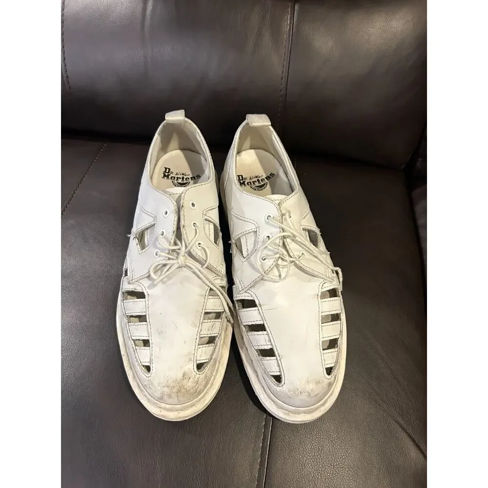 Dr. Martens Unisex White 1461 Cut Out Venice‎ Oxfords Sandals Size USM 9 USL 10